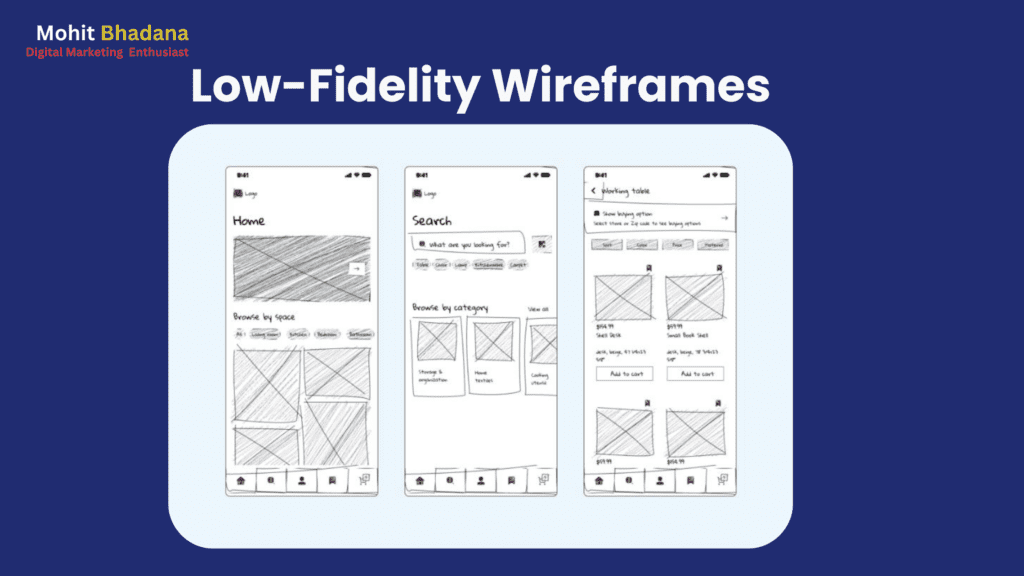 low fidelity wireframes