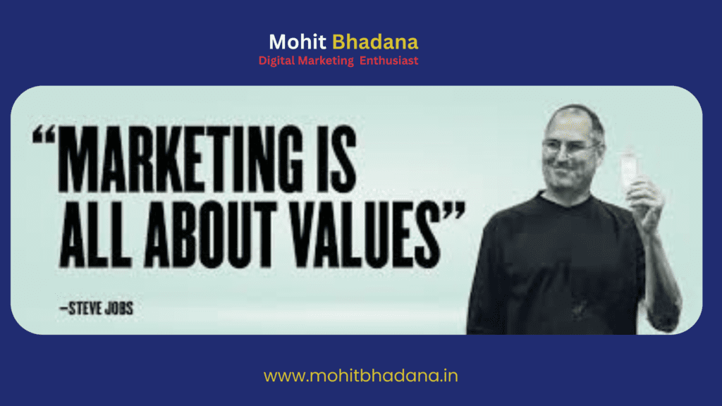 Marketing is all about values - steve jobs