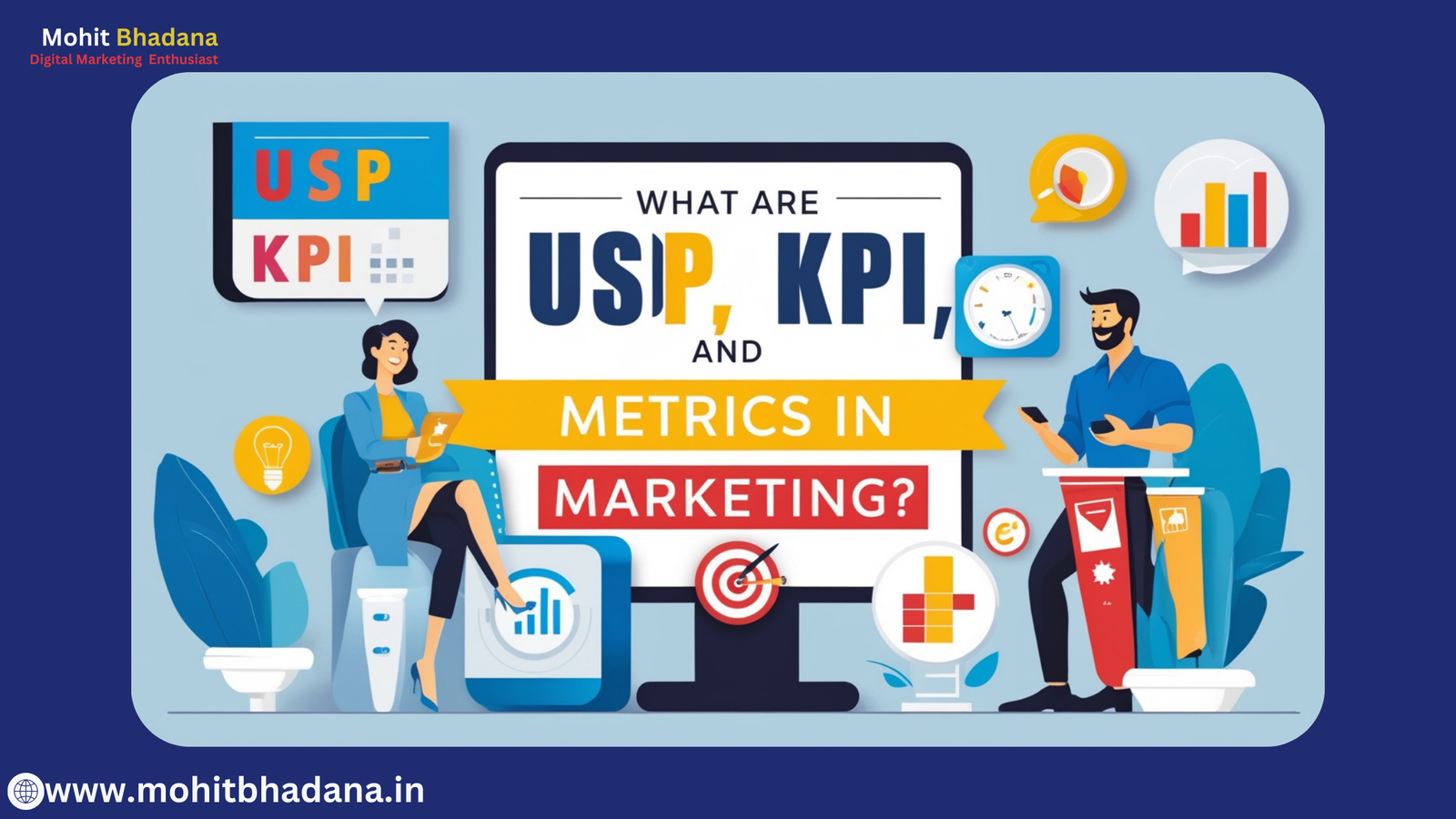 What are usp,Kpi and metrics in Marketing