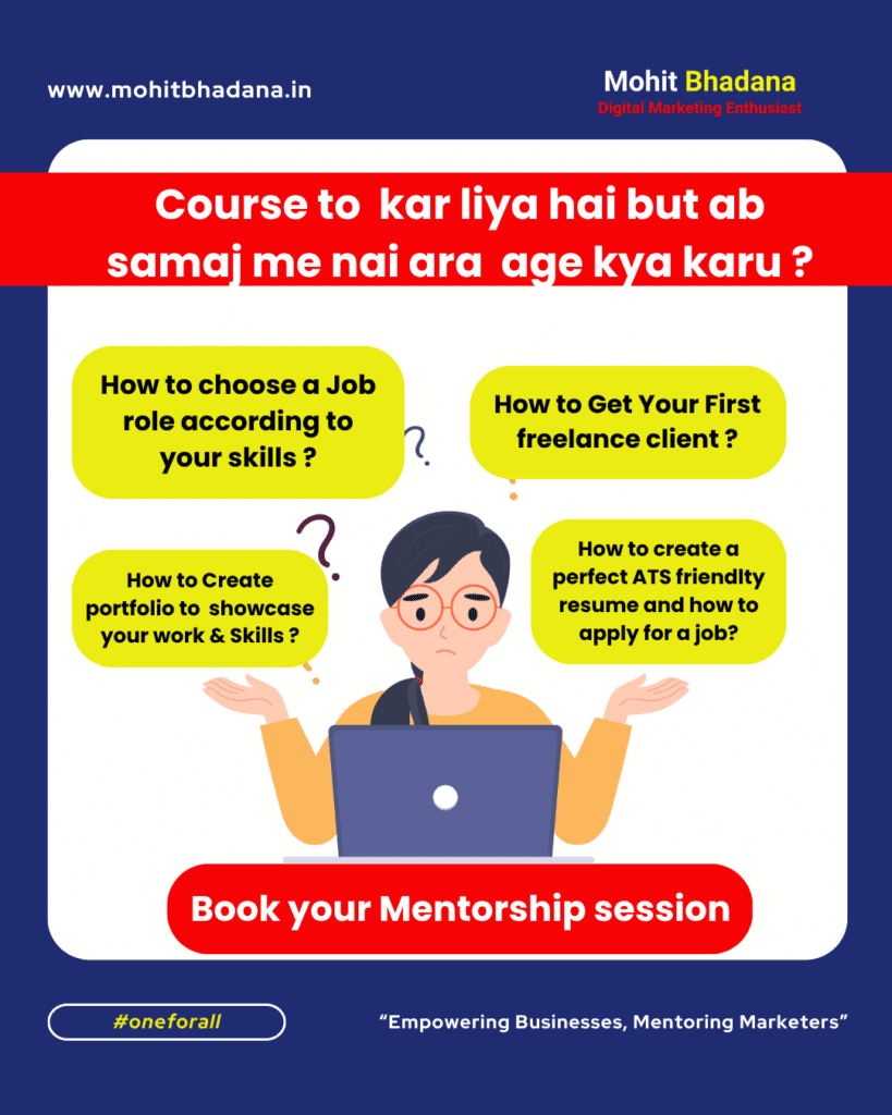 Digital marketing mentorship services by Mohit bhadana