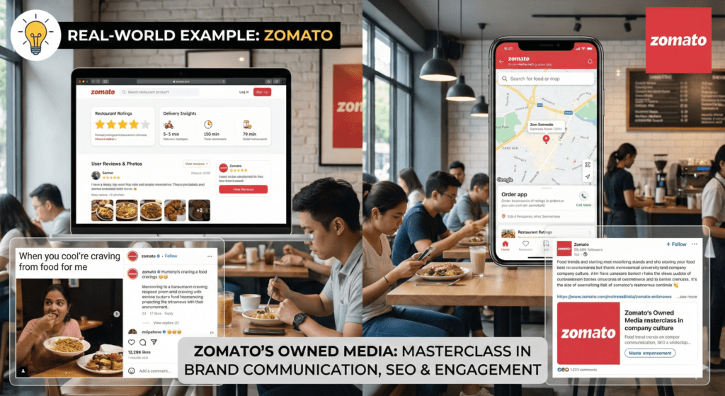 zomato example for owned media 