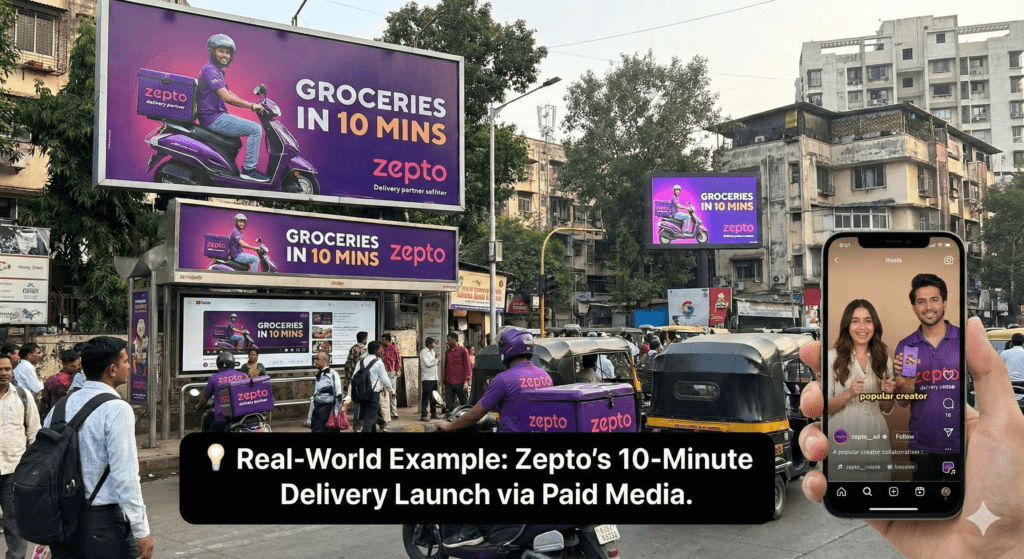 zepto example for paid media 
