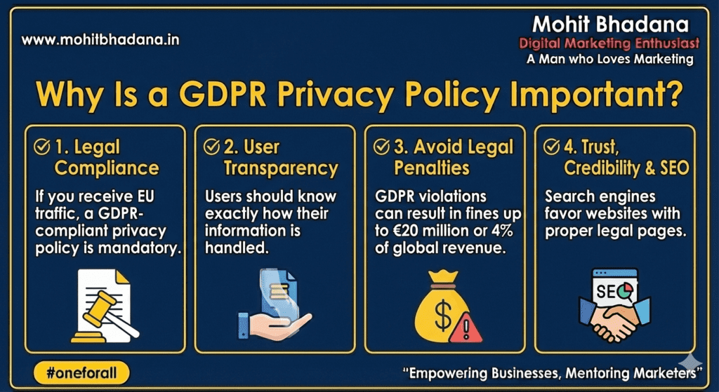 Why is a GDPR privacy policy important