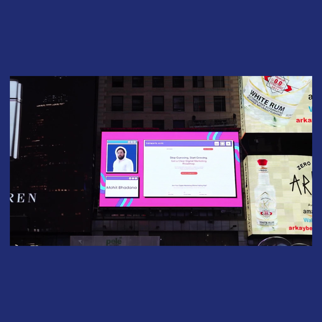 Mohit Bhadana Featured on Times square new york