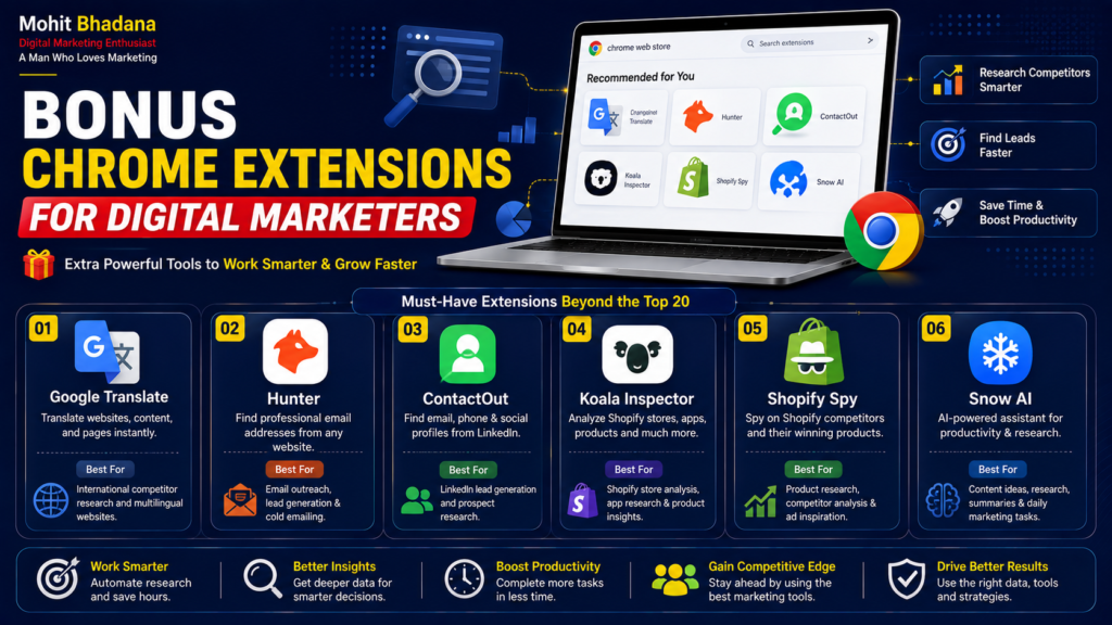 Bonus Chrome Extensions for Digital Marketers